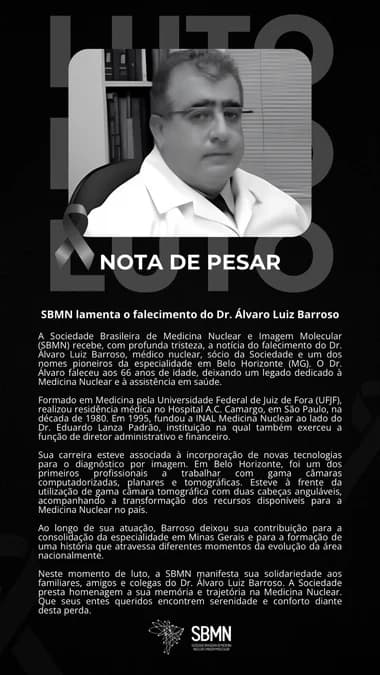 SBMN lamenta o falecimento do Dr. Álvaro Luiz Barroso
